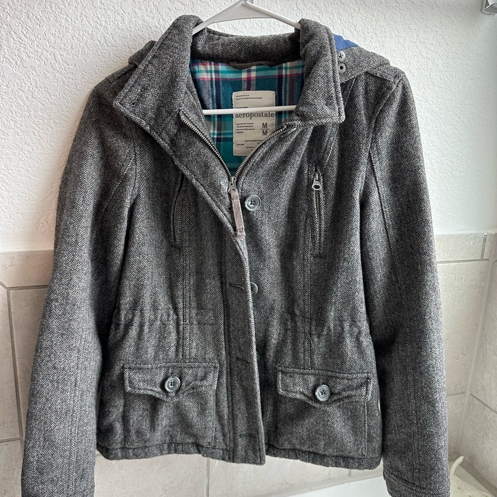 Abercrombie pea coat with hood